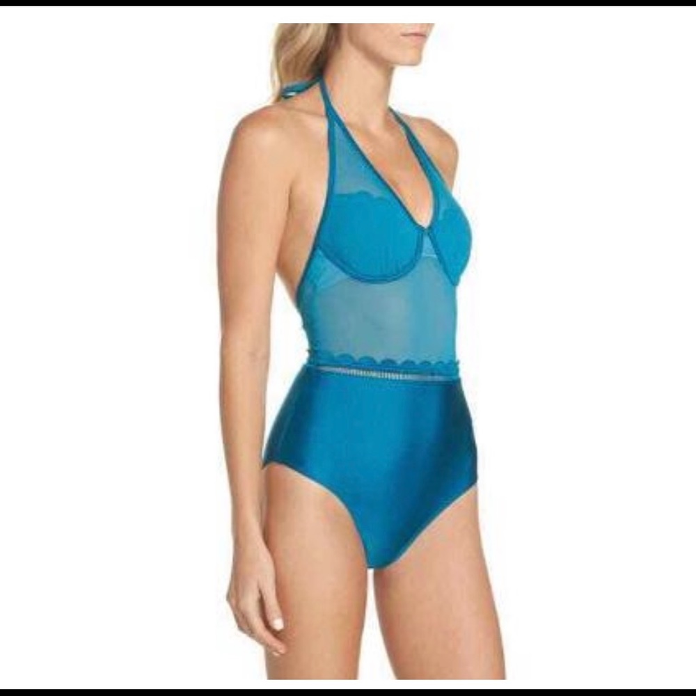 Ted Baker Scallop Mesh Swimsuit